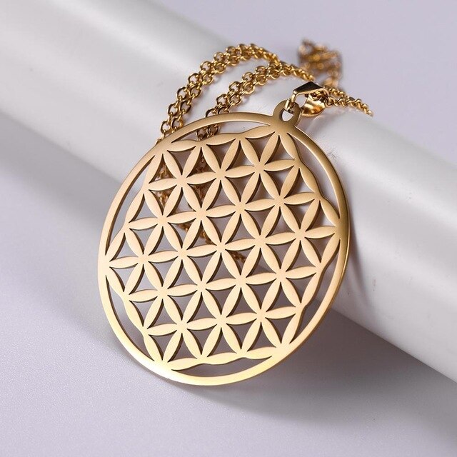 Bloem Van Het Leven Heilige Geometrie Ketting-Rvs Hanger En Ketting YCK-02