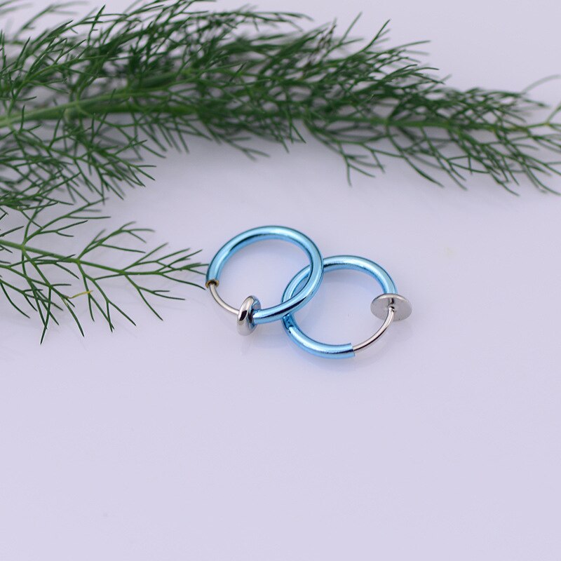 Einfache Punk Bar Lappen durchbohren Zunge Bauch Lippe Ring Knorpel Ohrringe Brincos Für Frauen ErkläSprosse Ohr Schmuck Nase Ringe: hell Blau