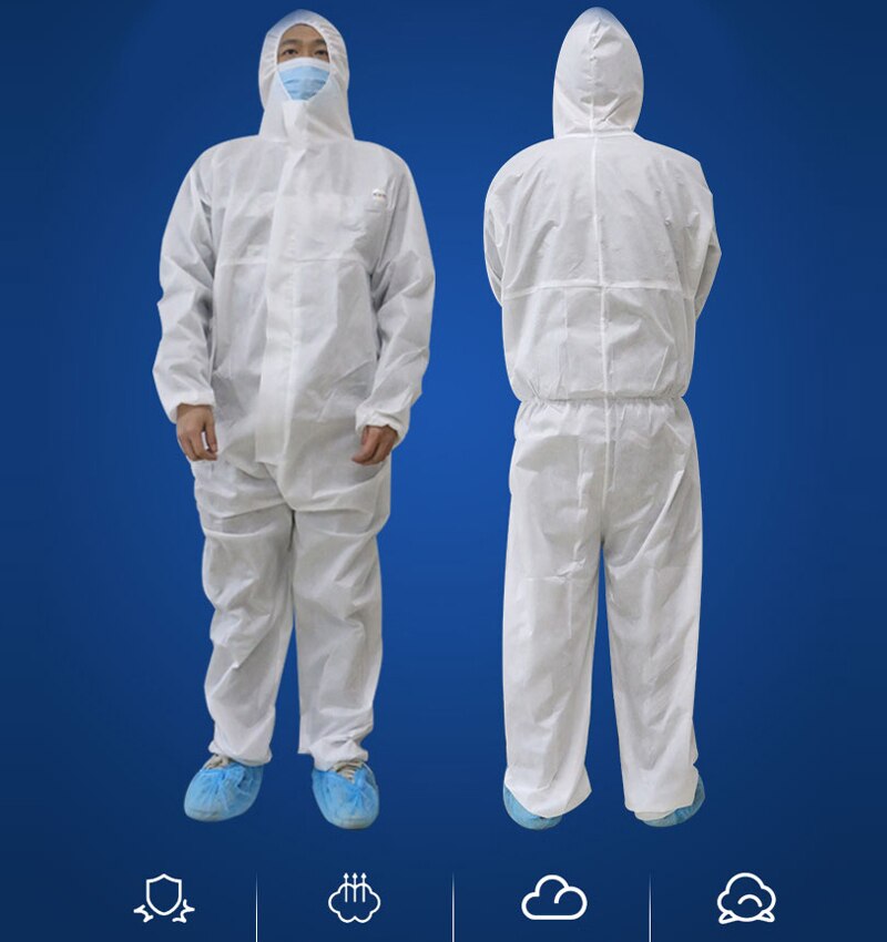 Combinaison blanche Hazmat costume Protection Protection jetable Anti-Virus vêtements