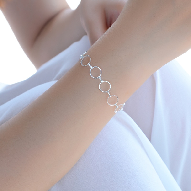 Everoyal Trendy Zilver 925 Armbanden Voor Vrouwen Verjaardagsfeestje Accessoires Charm Ronde Link Enkelbanden Zilveren Sieraden Meisje Sieraden