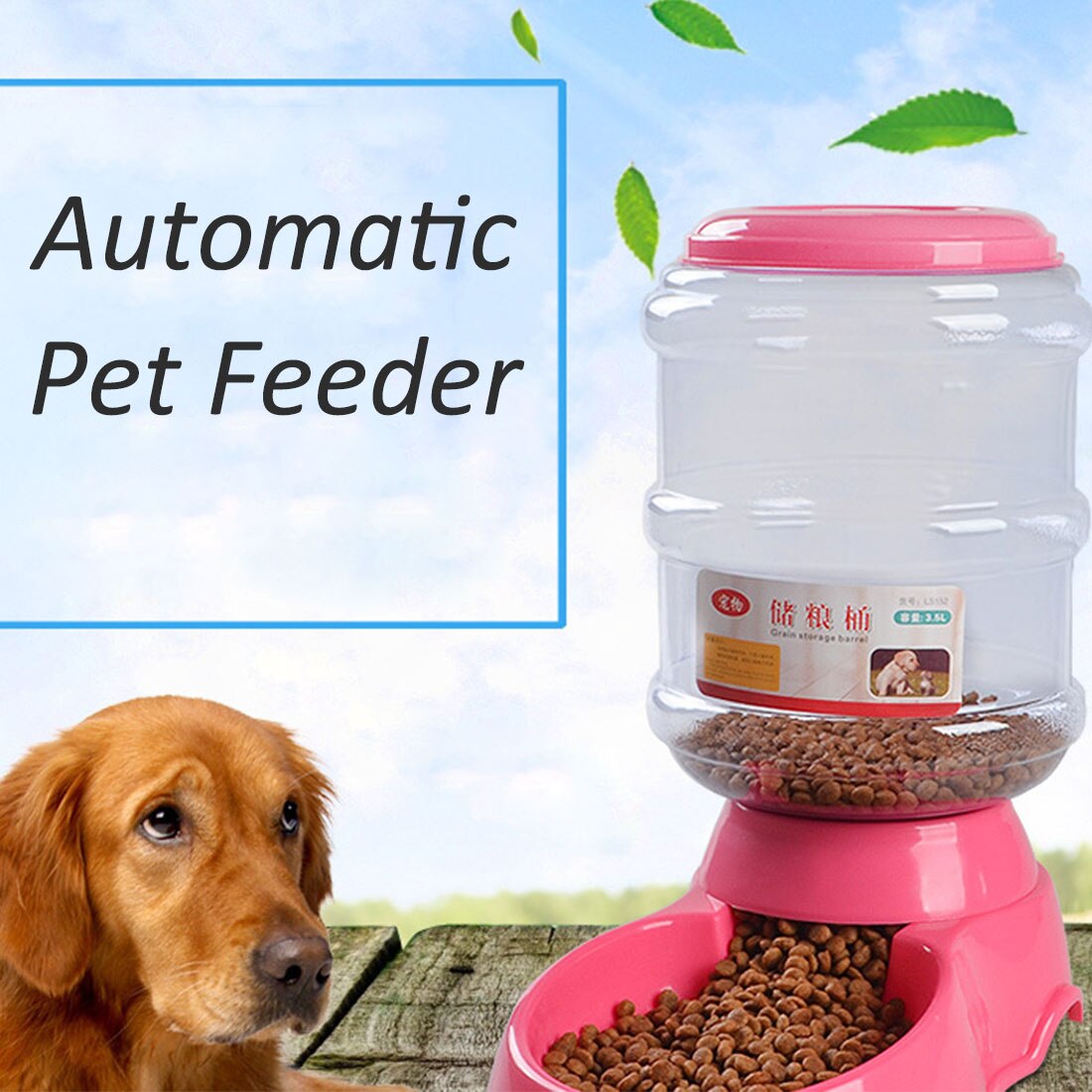 3.5L Dog Cat Feeders Water Dispenser Fountain Bottle Set Plastic Automatic Pet Feeding Drinker Water Bowl Safe Animal Dog Bowl
