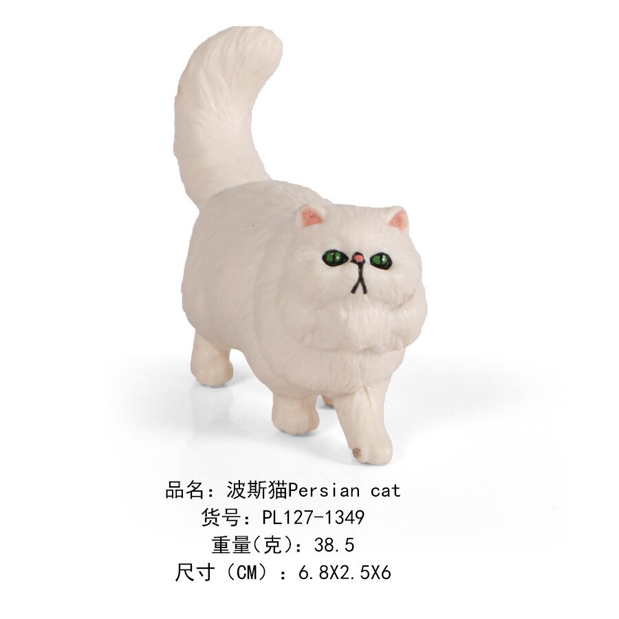 Børn model fast kæledyr kat model gul kat persisk sort og hvid killing statisk dyremodel legetøjsdekoration: 1349