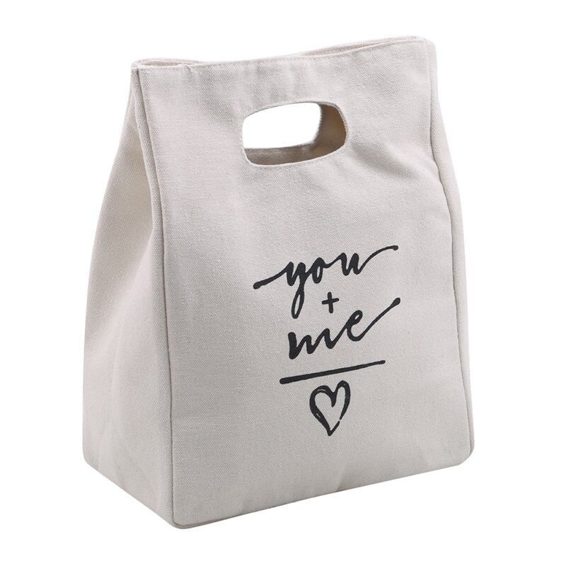 Matpose aluminiumsfolie isolasjon ensfarget blondebunt munn bomull praktisk mat nedkjølt piknik tote bag: Kremhvit