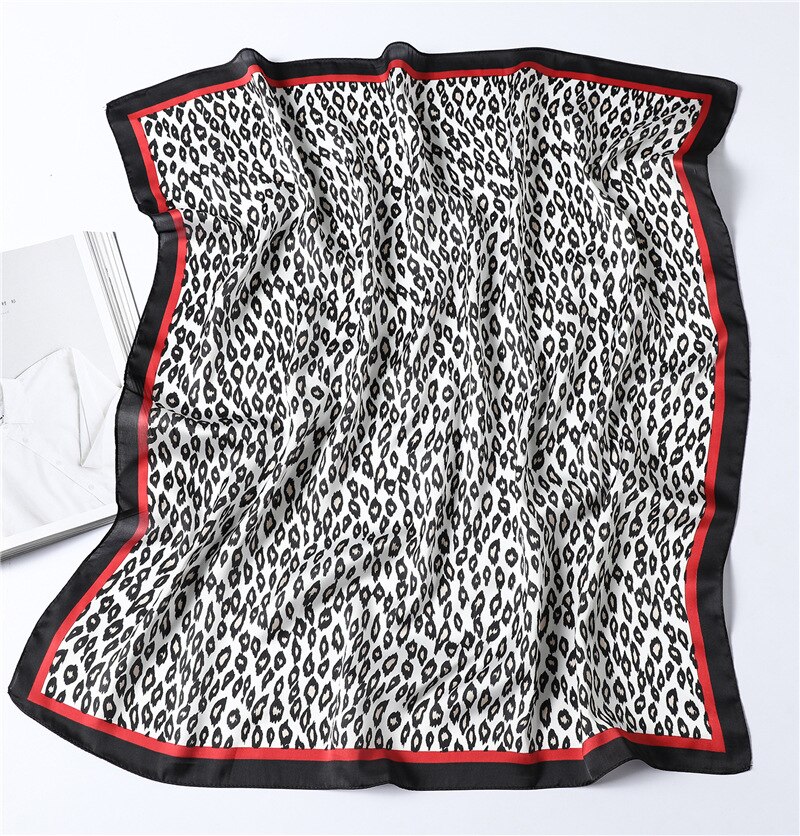 Leopard firkantet silketørklæde kvinder print hals tørklæder hårbånd tilbehør dame foulard hånd tørklæde slips