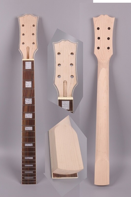 Mástil de guitarra eléctrica de caoba y palisandro, diapasón 22 trastes, 24,75 pulgadas, # XLP3