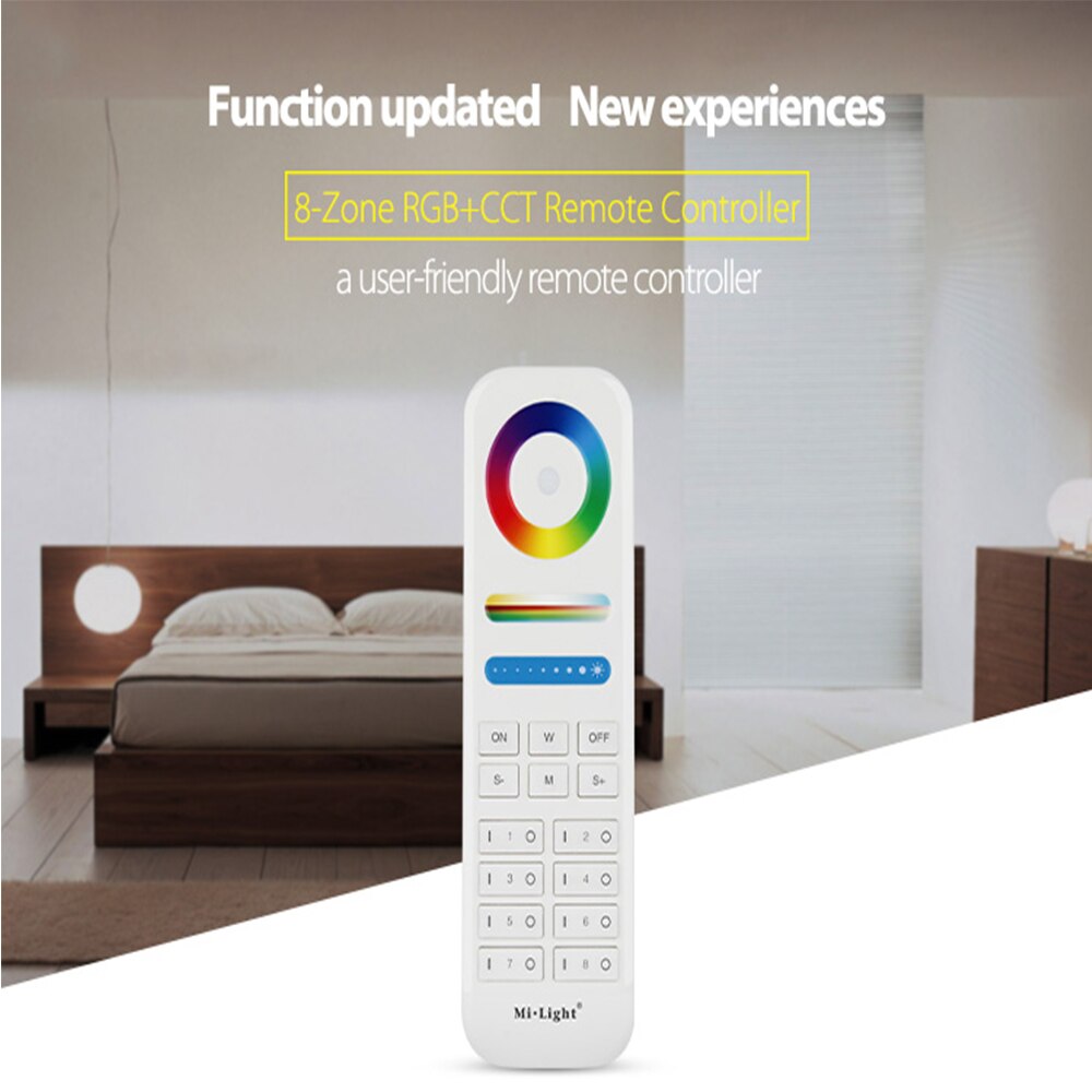 MiLight 2.4G sans fil 8 zones FUT089 à distance; B8 écran tactile mural; LS2 5IN 1 led de contrôle intelligent pour RGBW RGB + CCT bande led