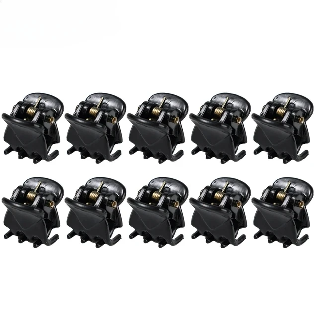 10-50pcs/pack Mini Hair Claw Clips for Women Girls Accessories Black Brown Transparent Plastic Mini Claws Hair Pins Clamp: M / GRAY