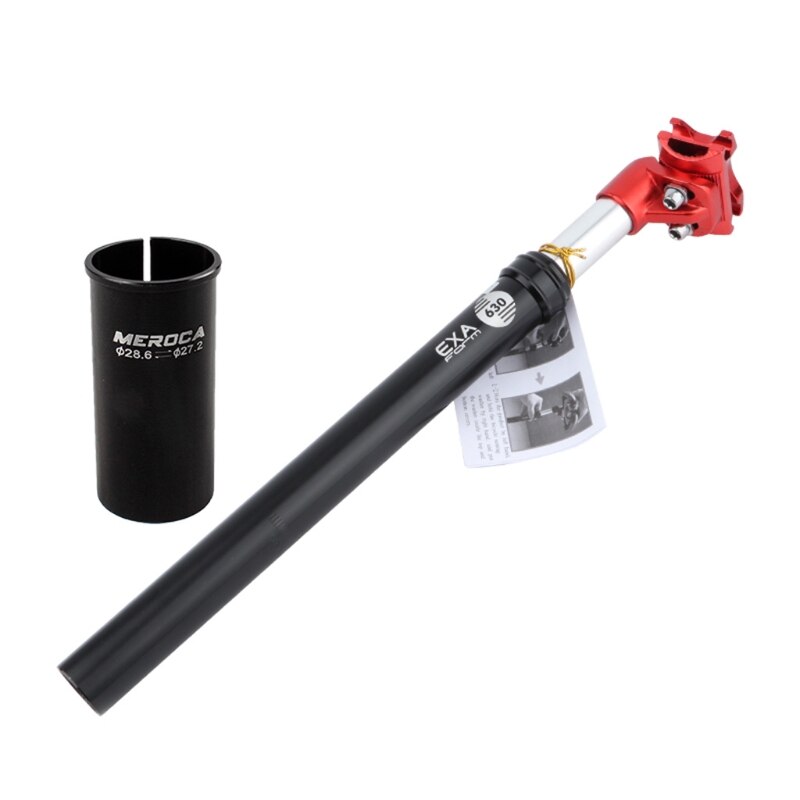 Tige De Selle Suspendue Réglable 27.2x350mm - Alliage Aluminium - Noire - NEUF