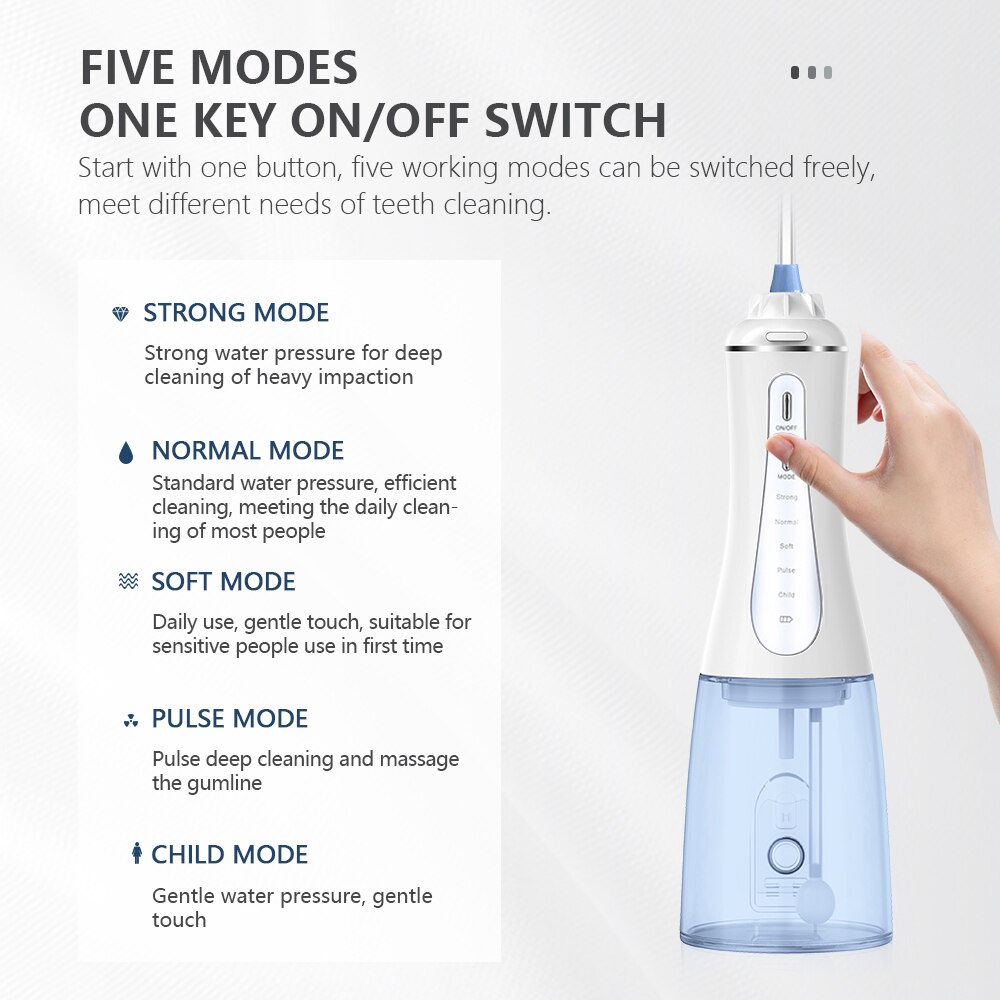 muntlig irrigator vannflosser usb oppladbart vannflosser bærbar vannstråle 350ml vanntank vanntett tannrenser