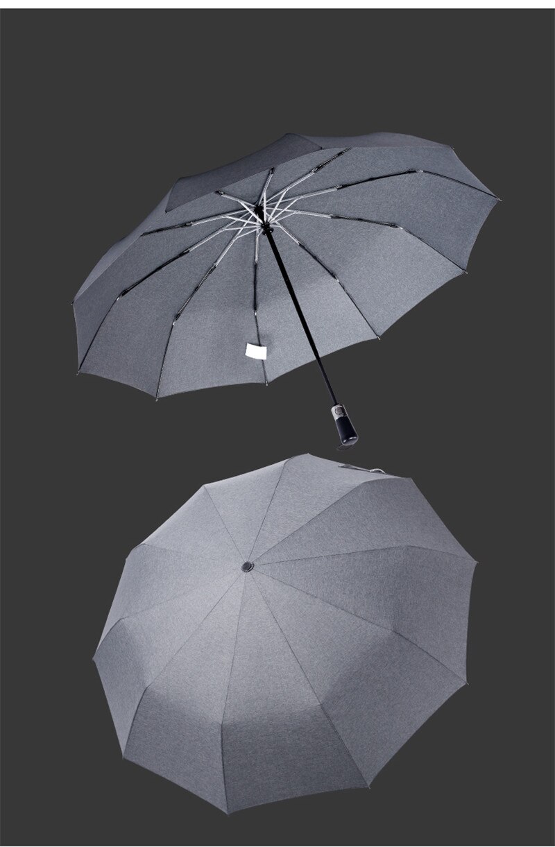 Leodaukonw tre folde fuldautomatisk paraply vindtæt business mærke 1.2 meter enkelhed herre solrig og regnfuld paraply: C