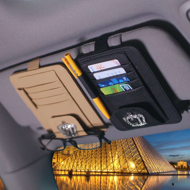 Porte-Lunettes De Voiture Clip Visor – Organisateur Lunettes De Soleil Beige, Universel & Pratique