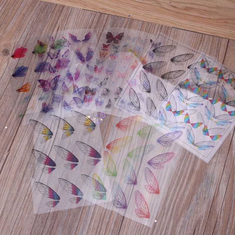 8 pièces libellule cigale papillon ailes bricolage boucles d'oreilles ailes simulées breloque bricolage pendentif boucles d'oreilles fabrication de bijoux