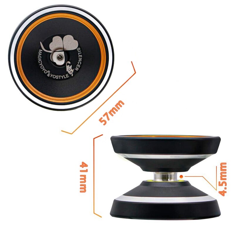 MAGICYOYO – Yoyo M001-B, Yoyo intermédiaire en alliage d'aluminium avec anneau en métal + 5 cordes supplémentaires + gants + sac