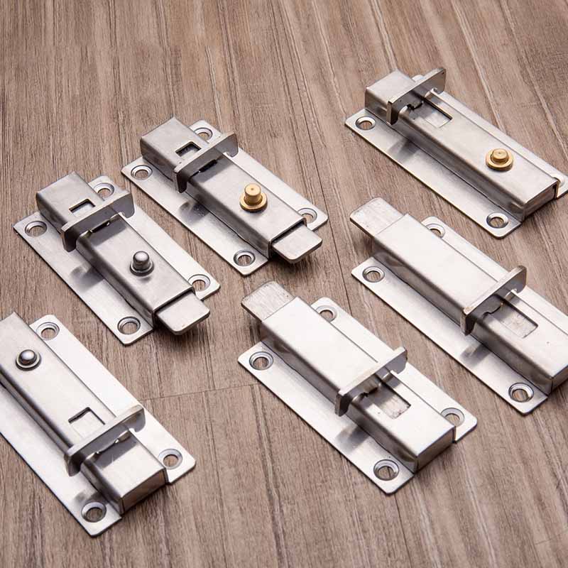 Stainless Steel Door Latch Automatic Spring Switch Door Lock Door Clasp Door Bolt Safety Slide Lock For Home Door Hardware
