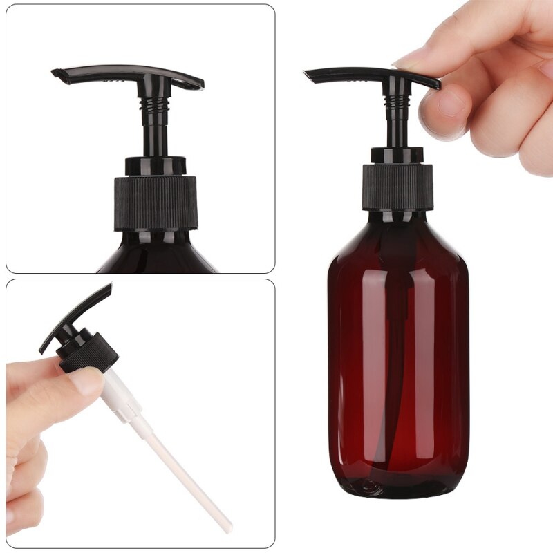 100-500ml Liquid Soap Shower Gel Refillable Bottle Brown Bathroom Shampoo Bottles Wash Hair Conditioner Lotions Press Dispenser