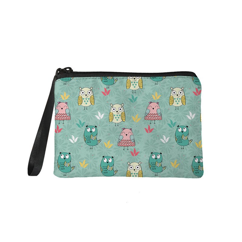 NOISYDESIGNS-monedero pequeño con dibujos animados de búho para mujer, cartera pequeña, monedero, tarjetero: Z8301D82