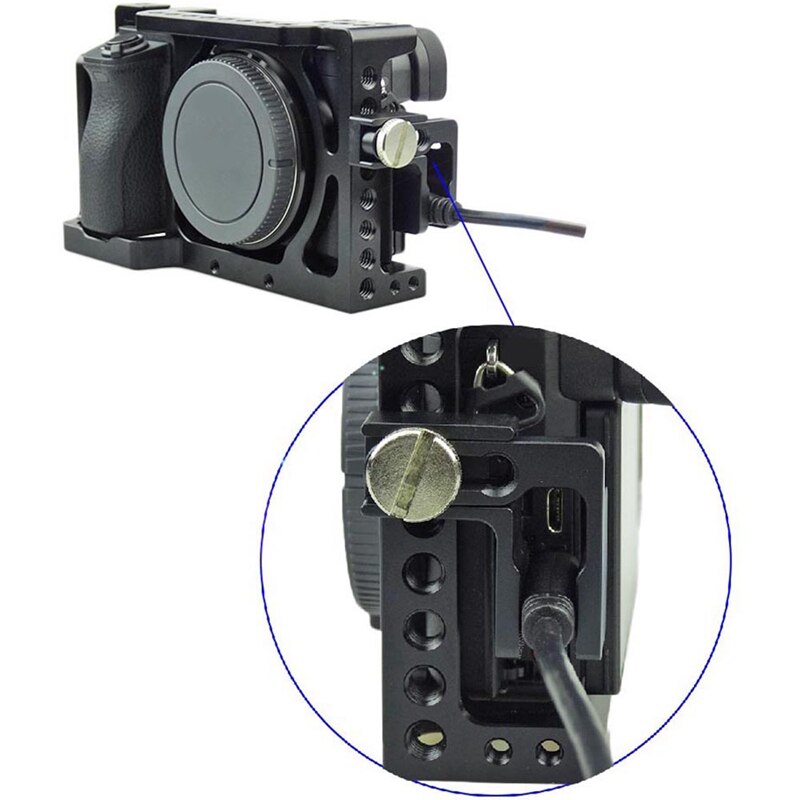 Abrazadera de Cable Hdmi para Sony A6500 /A6300 /A6000, equipo de fotografía de carcasa de camara Dslr de cámara