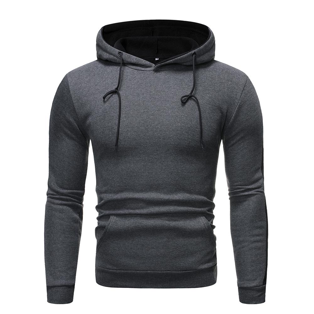 Felpe con cappuccio larghe Casual da uomo blu nero grigio sport traspirante Top: XXL / Grigio