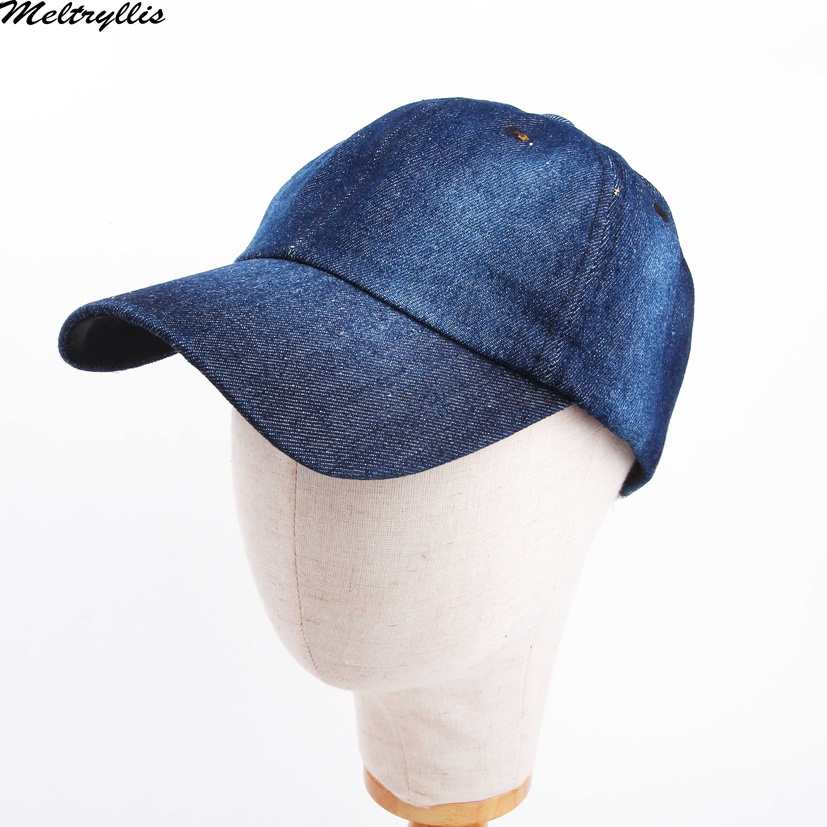 [meltryllis]unisex solid denim baseballkeps herr kvinnor utomhus jean hatt casquette justerbar snapback hattar hip hop kepsar