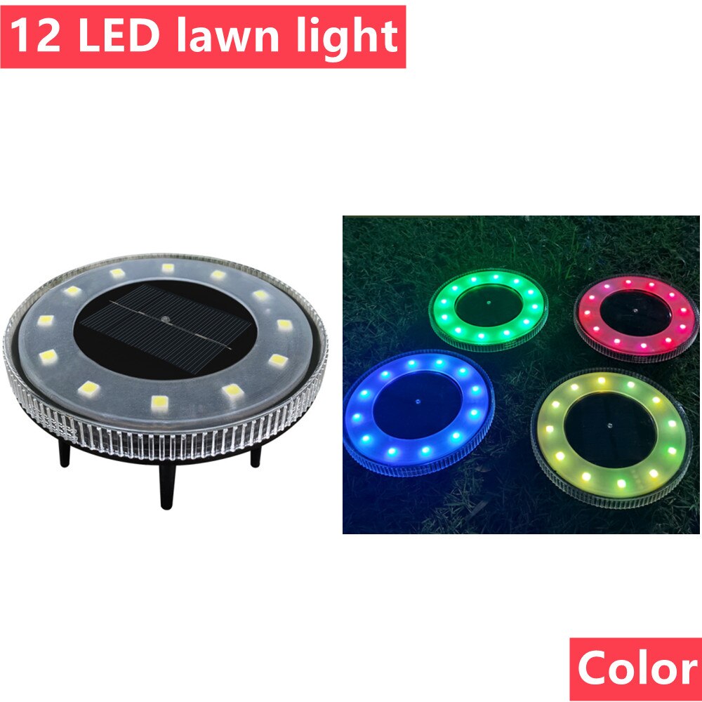 1-4 Pack 12 LED Solar- Garten Lichter draussen Solar- angetrieben Lampe Laterne IP65 Landschaft Beleuchtung Für Weg Terrasse hof Rasen Dekor: bunt / 2 Stck