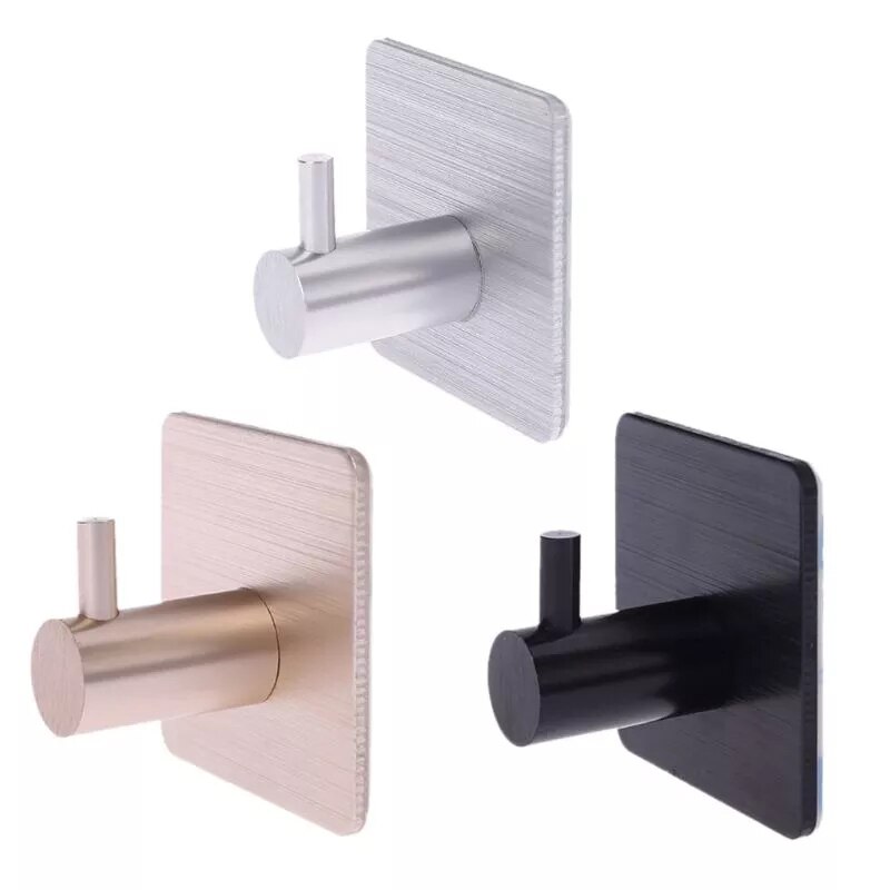 1Pc Zelfklevende Haak Huis Keuken Muur Deur Haken Key Rack Bathroon Rvs Roestvrij Handdoek Hanger Voor Keuken wc