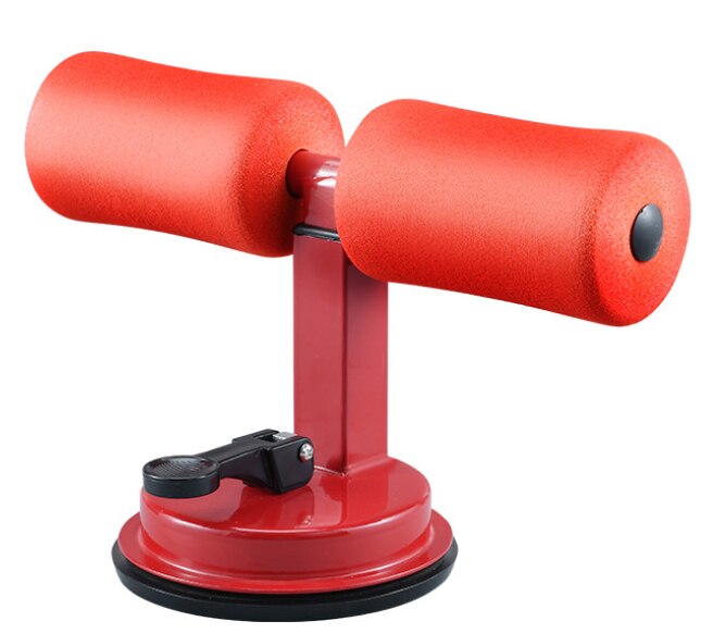 Adjustable Sit Up Bar Floor Assistant Exercise Equipment with Resistance band Home Gym Abdominals Core Workout Fitness Slimming: Red A