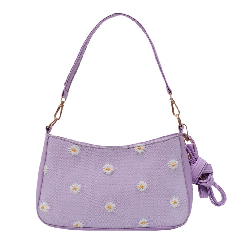 Realer-sac à main brodé à fleurs pour femmes, sacoche à bandoulière, fourre-tout , sacoche sous le bras, décontracté