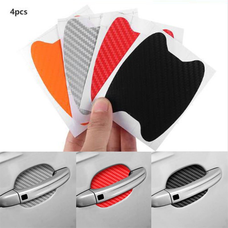 Pegatinas de protección antiarañazos de fibra de carbono para MANGO de coche, para Peugeot 206, 308, 307, 407, 207, 3008, 208, 508, , 5008, 106, 205, 306