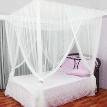 Bedside Mosquito Net Canopy Mosquito Net 2 Bed Mosquito Repellent Tent Insect Reject 4 Corners Marriage -White