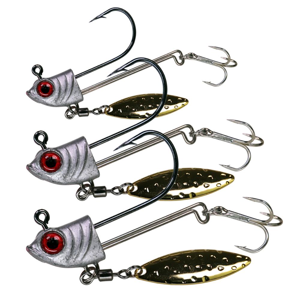 Anzuelo de pesca de plomo con púas, 1 unidad, 7g, 10g, 17g