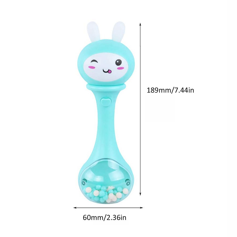 Baby Bunny Music Play Hand Bells Electronic Rattle Toy Cute Bunny Plastic Musical Instrument Toy BPA Free Battery Operated Toy
