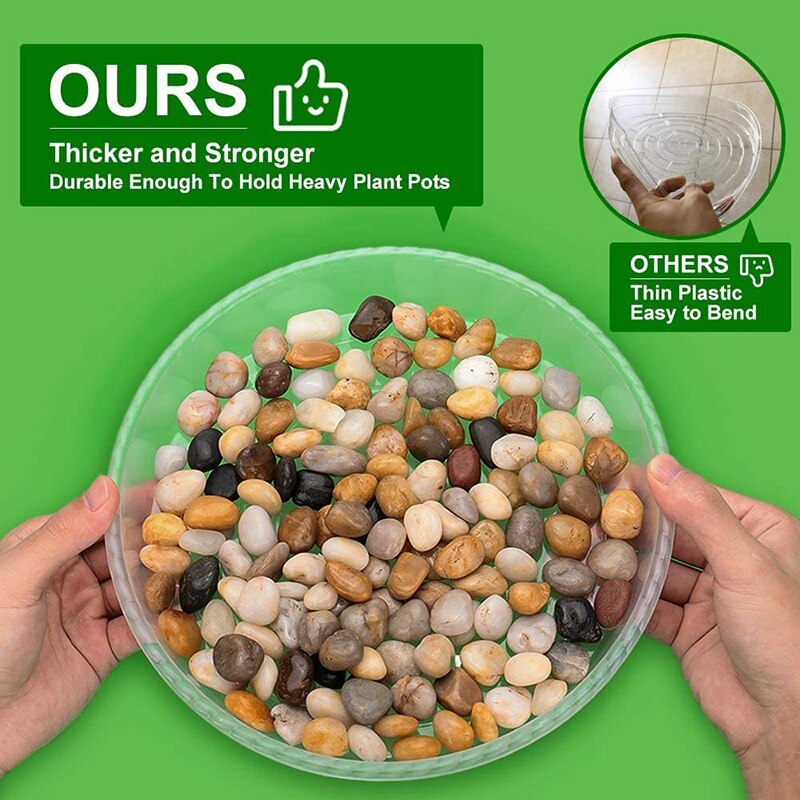 18 pakker  of 6 tommer , 8 tommer og 10 tommer plantefade, indendørs og udendørs plantebakker, gennemsigtige plastik urtepotteskåle