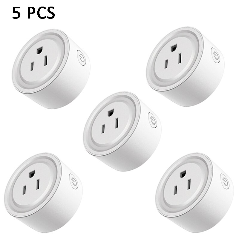 WiFi Bluetooth Mesh Smart Plug US Outlet Smart Socket Remote Control Suitable For Alexa Google Home Assistant For Hao Deng APP: 5 PCS