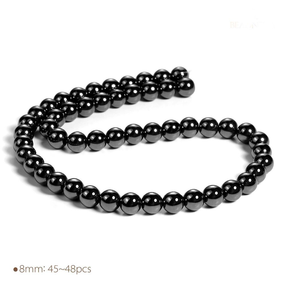 4-12mm AAA+ Black Onyx Agates Gem stone Natural Stone Beads for Jewelry Making Round Loose Strand Beads DIY Charm Bracelet 15"