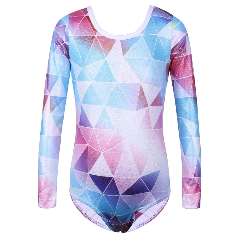 BAOHULU Ballet Newest Dance Leotard for Girls Long Sleeve Gymnastics Leotard Shiny Elk Print Ballerina Costume Tights: B226 Blue / 12A