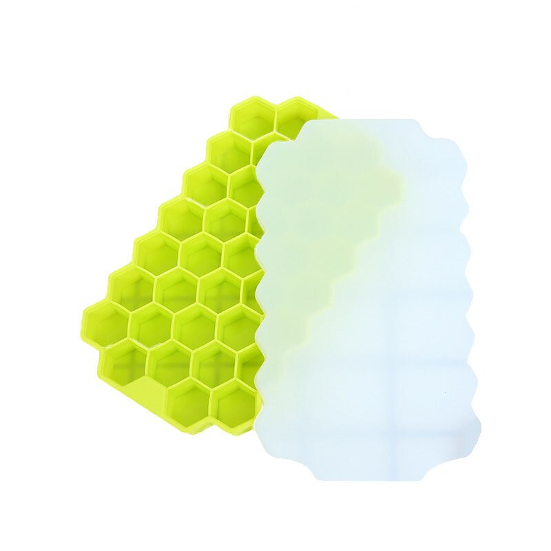 37 hohlraum DIY Ice Cube Tray Honeycomb Ice Cube Mold Food Grade Flexible Silikon Eis Formen für Whiskey Cocktail Eis maker: Green