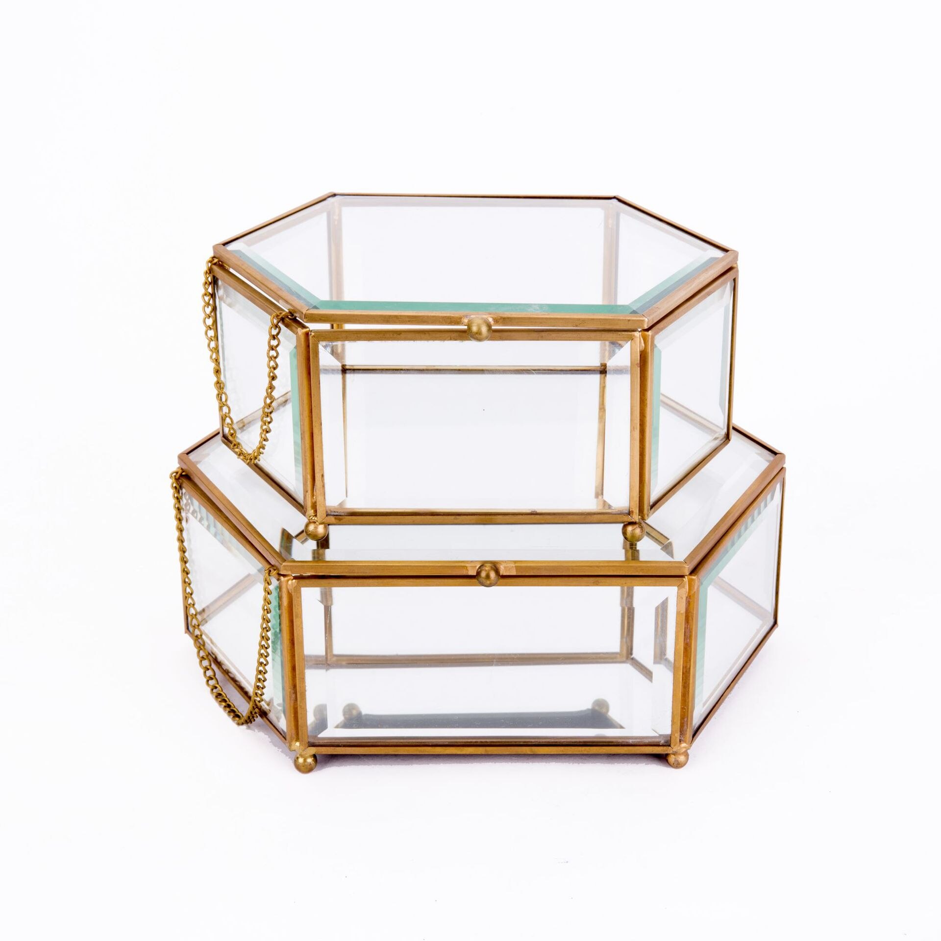 Transparent Jewelry Glass Box Wedding Ring Locket Home Ornaments Container