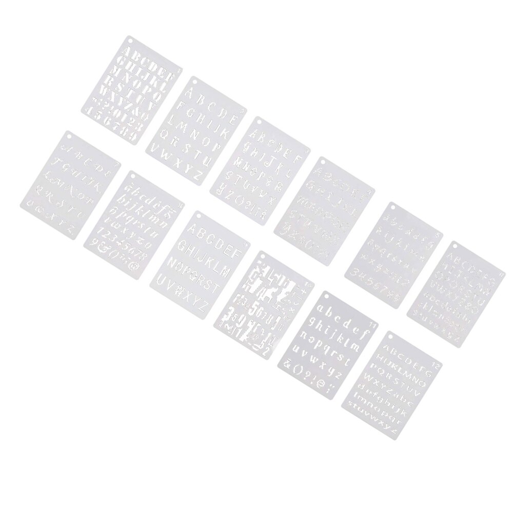 12 Sheets of DIY Alphabet Hollow out Stencils Reusable Number Templates Art Craft Stencils