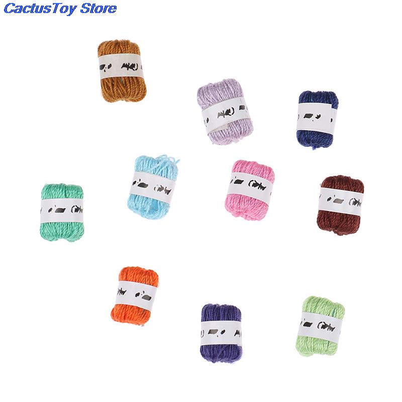10 pz/set 1:12 casa delle bambole in miniatura filato palle Decor accessori ornamenti giocattoli