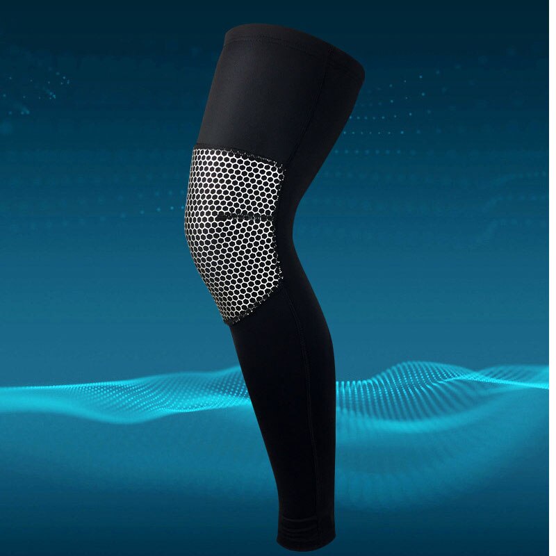 Jambières Protection De Sport Non-Slip Vélo Basket-Ball Jambe Manches En Nid D'abeille