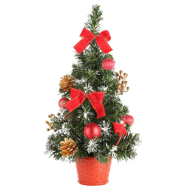 20/30/40Cm Mini Dennenappels Bessen Kerstboom Tafelblad Decor Pijnboom Kerstboom Kerst Decoratie jaar: red-40cm