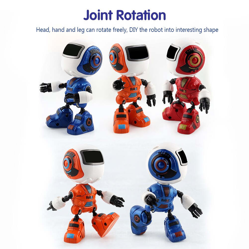 Induction Robot Alloy Body Lighting Effect Head Induction Joint Rotation Smart Robot Toy Perfect for Boys Kids Baby