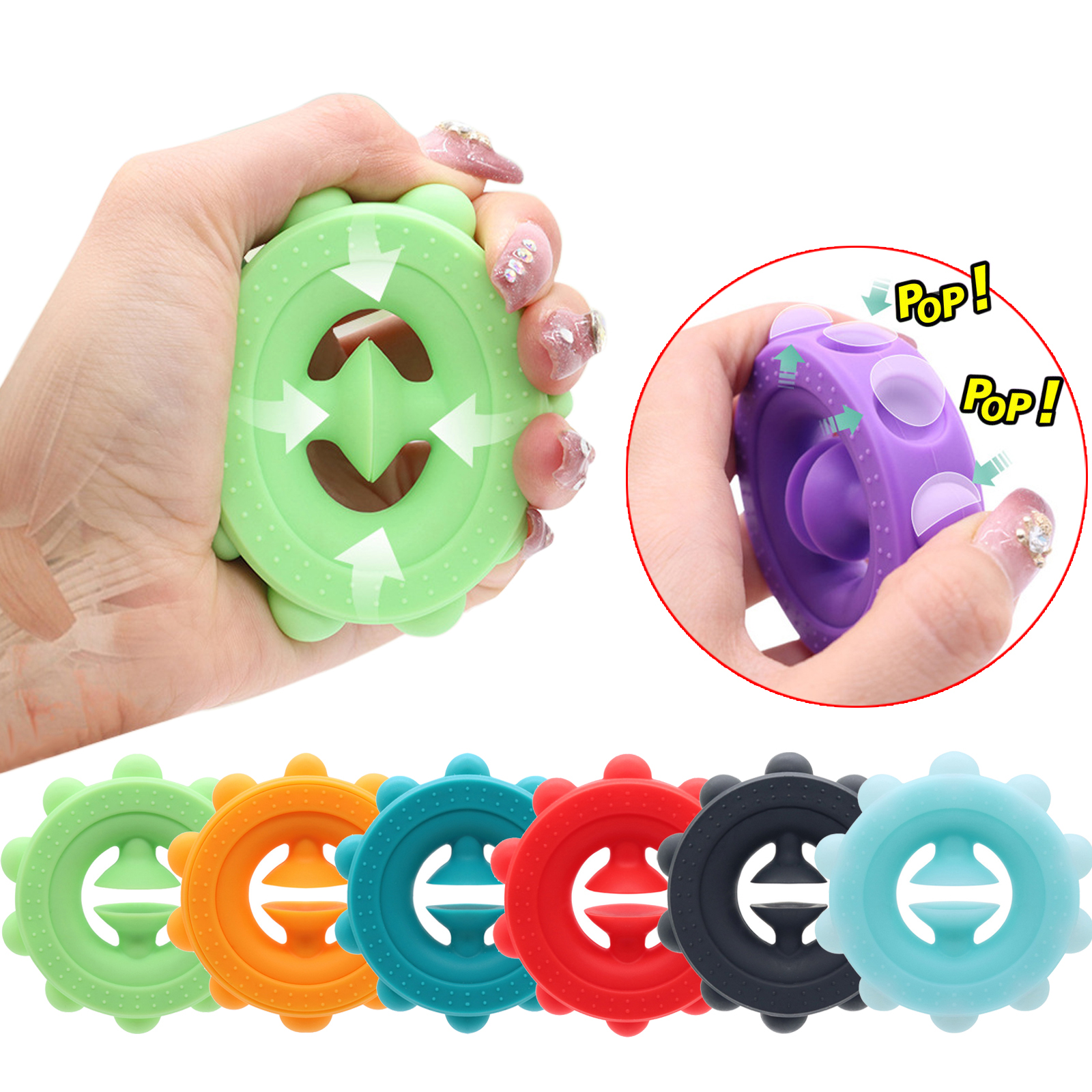 Grijper Anti Stress Vinger Hand Grip Relief Stress Fidget Speelgoed Volwassen Kind Eenvoudige Kuiltje Stress Siliconen Speelgoed Decompressie