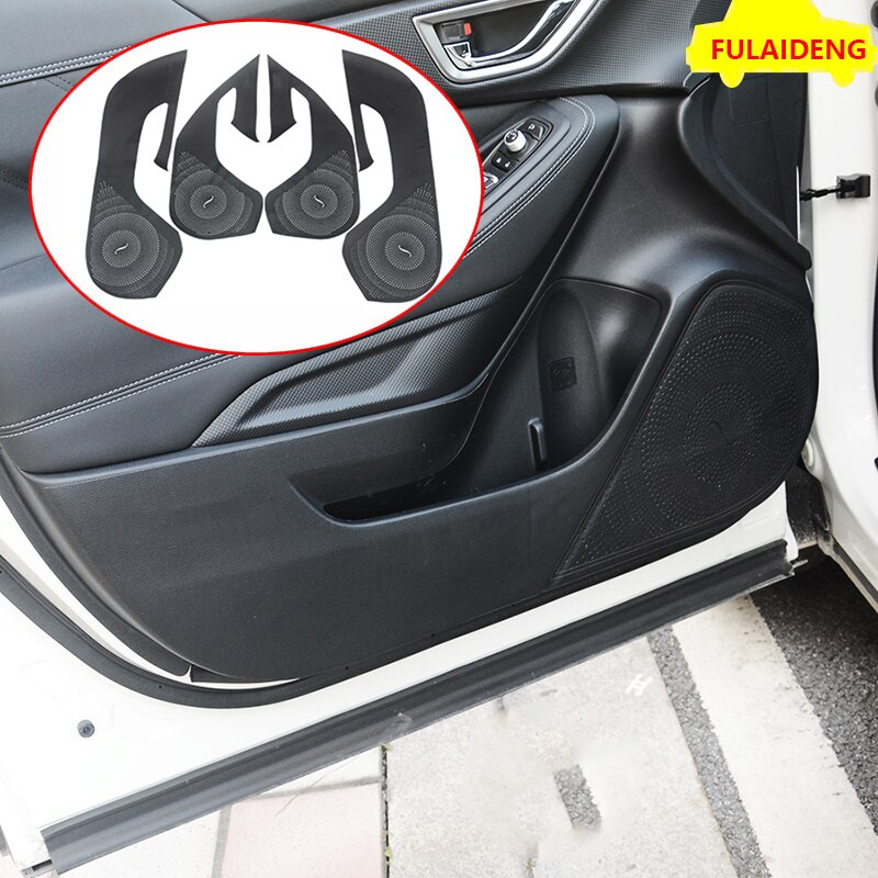 4pcs For Subaru Forester Carbon Fiber leather Door Side Anti-kick Protection Trim Car Styling Accessories