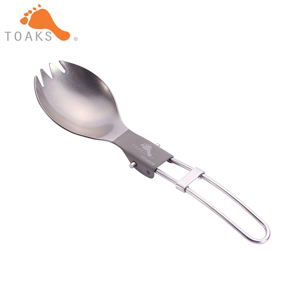 Toaks Titanium Folding Vork Lepel Servies Multifunctionele Ultralight Outdoor Camping Picknick Titanium Servies 18G