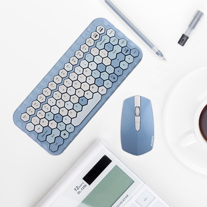 Mofii 2.4g draadloos toetsenbord muis set meisjes hart draadloos toetsenbord geschikt voor thuiskantoor