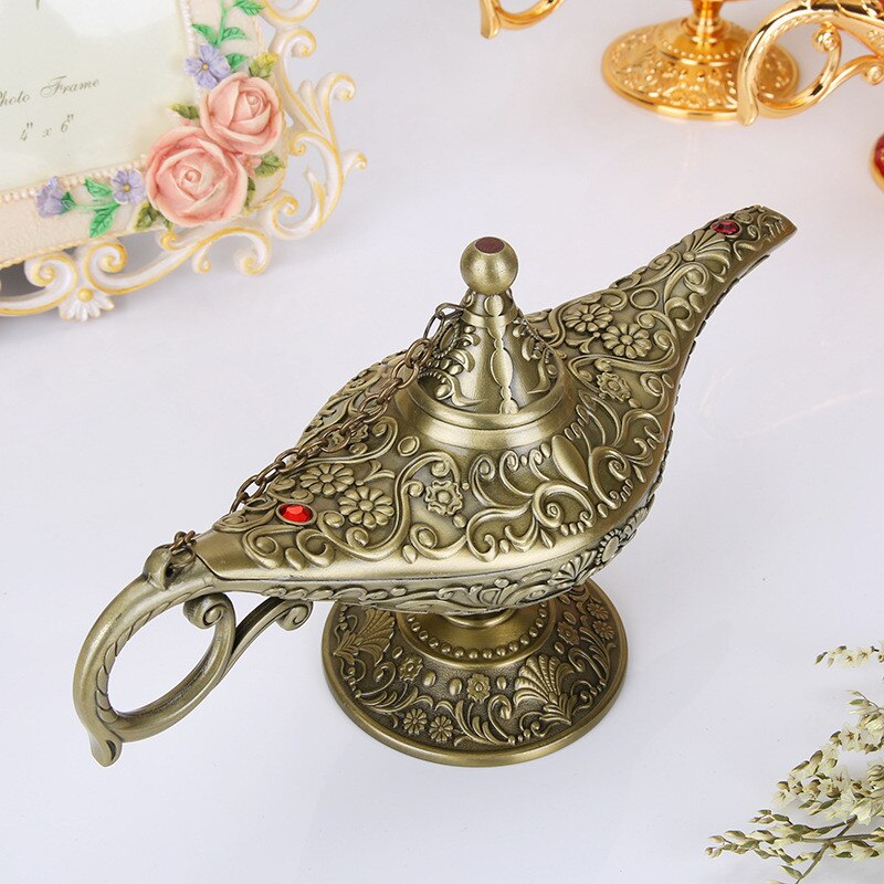 [hht] 10 kleuren aladdin magische lamp retro huisdecoratie traditionele uitgeholde sprookjesachtige wensgeest lamp theepot knutseldecoratie: 2212cm-01