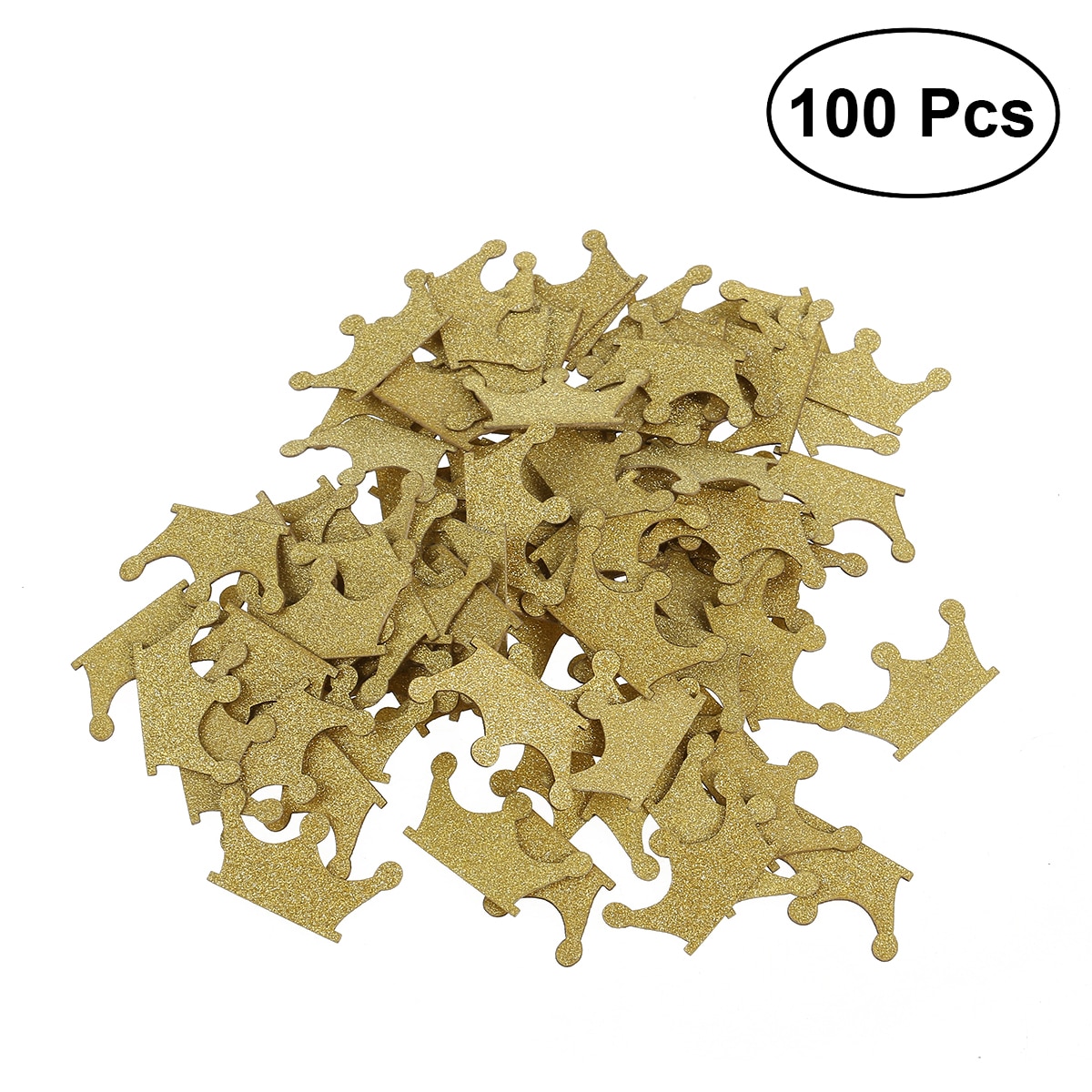 100Pcs Diy Dubbelzijdig Gouden Glitter Kroon Confetti Voor Bruiloft Verjaardag Baby Shower Cupcake Topper Decoratie