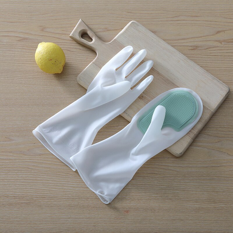 1/2PCS Dishwashing Cleaning Gloves Magic Silicone Rubber Dish Washing Glove for Household Scrubber Kitchen Cleaning Scrub Gloves: 1 Pair Green
