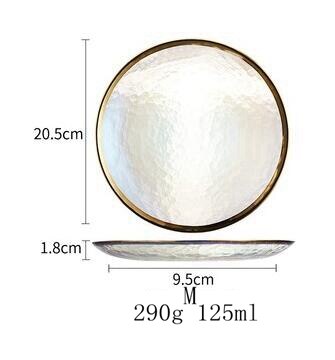 Rainbow Glass Dinner Plates Food Plates Desset Plate Cake Dish Salad Bowl Fruit Bowls Food Storage Glassware Dinnerware: E